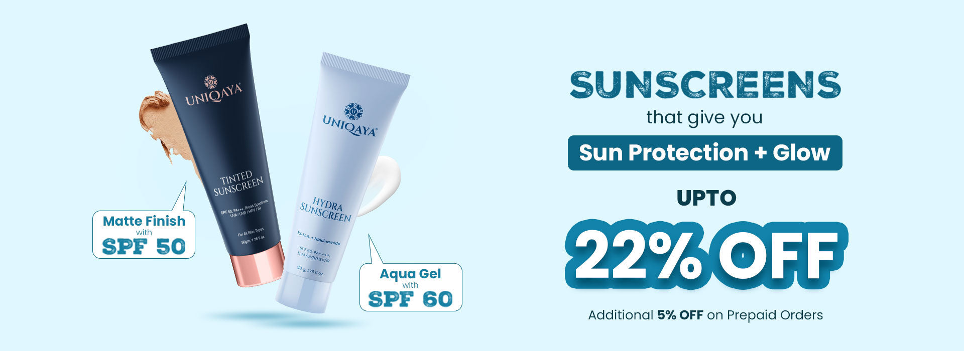 Uniqaya Summer Sunscreen - Tinted Sunscreen & Hydra Sunscreen