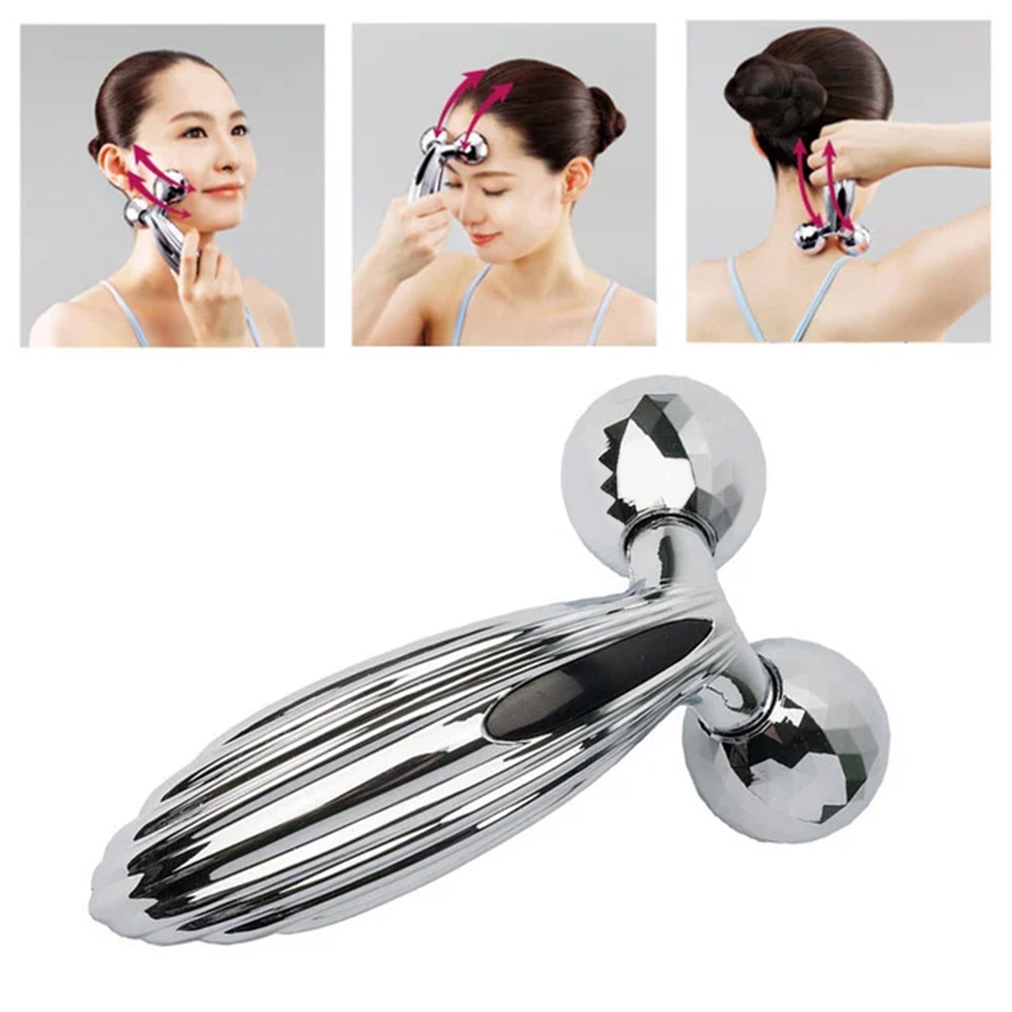 Uniqaya 3D Manual Face Roller Massager For Men & Women  | Facial Massager & Face Roller For Glowing Skin