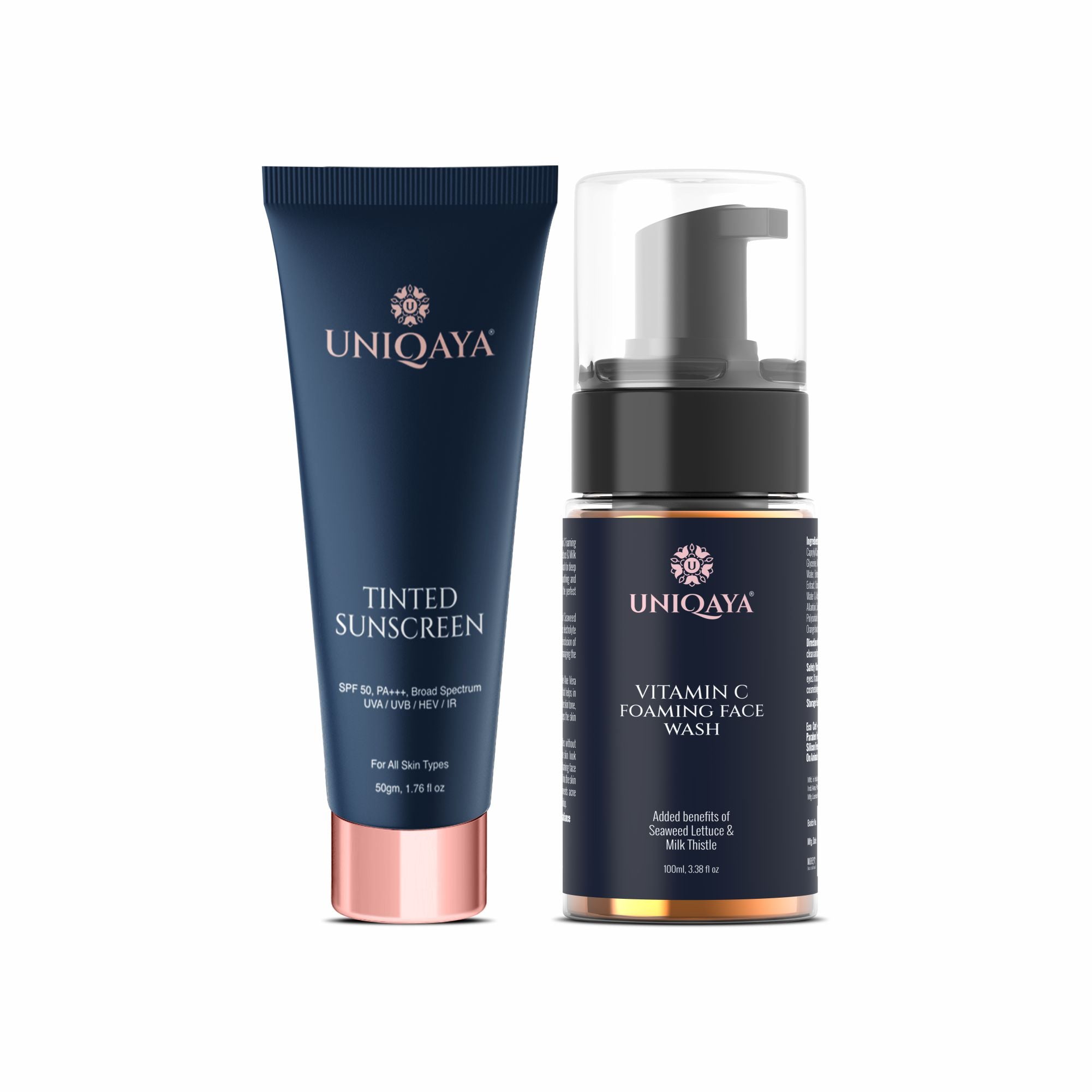 Uniqaya Face wash and Sunscreen SPF 50 For All Types of Skin | Skin Care Combo Pack