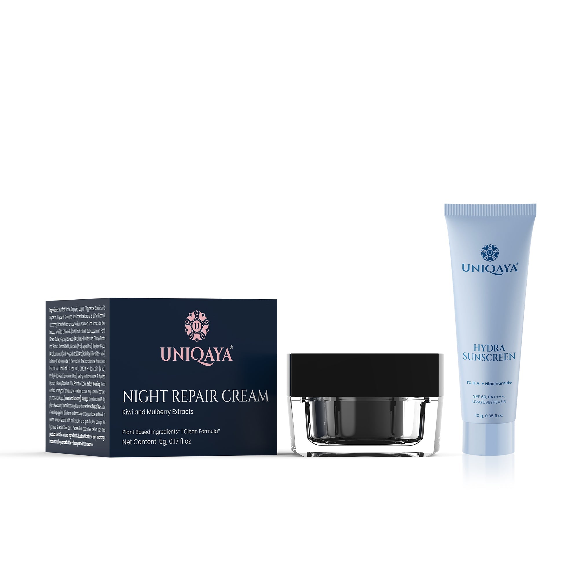 Uniqaya Hydra Sunscreen and Night Cream Trial Pack