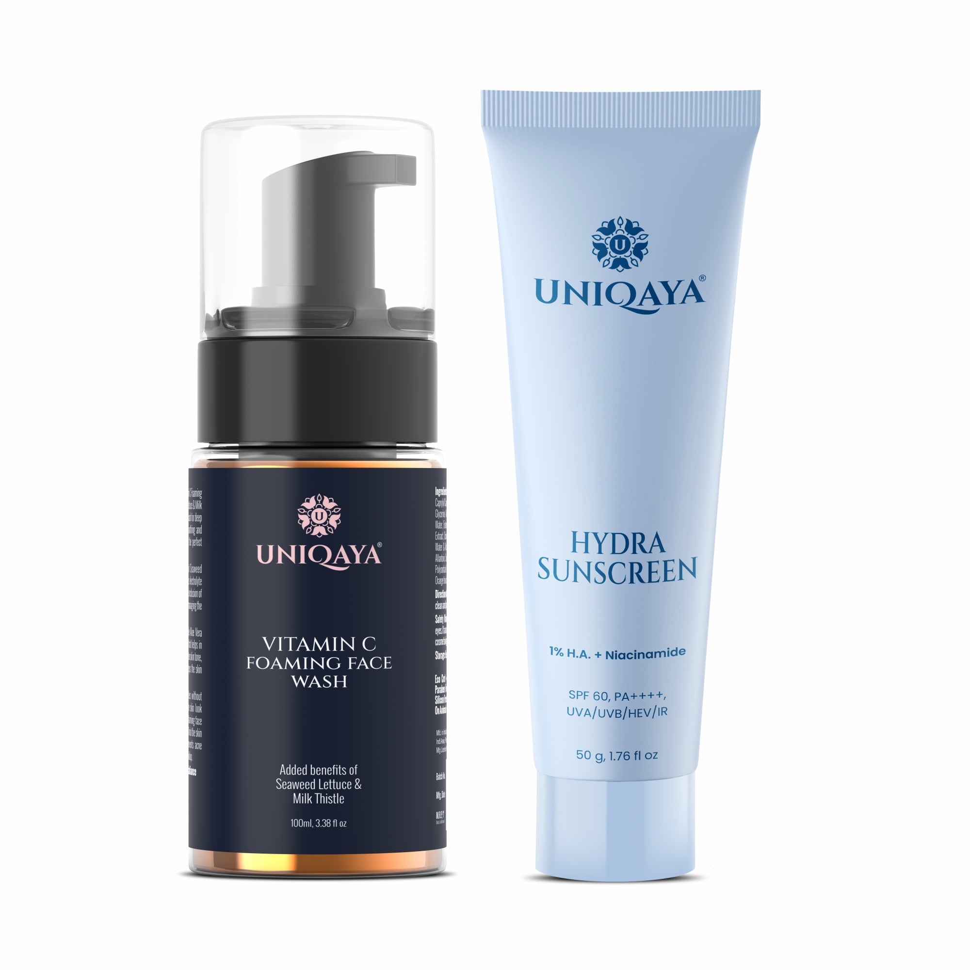 Vitamin C Foaming Face Wash & Niacinamide Sunscreen SPF 60 PA++++ | Skin Care Combo